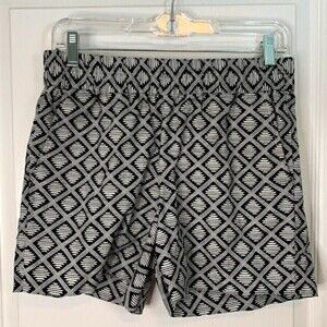 J. Crew Aztec Tribal Boho Indie Western Linen Elastic Waistband Pocket Short